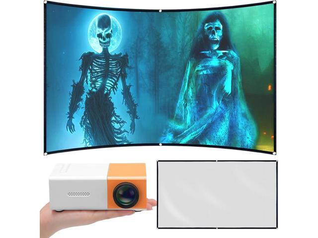 Relaxweex 2 Pcs Halloween Window Projector 62.5' x 35' Holographic Rear Projection Screen Set Portable Fabric Double Sided Projector Screen for...