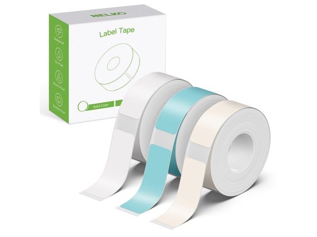 Genuine P21 Label Maker Tape,14x40mm, 3-Roll, Grey/Brown/Green Easy to Peel, BPA-Free, Strong Adhesion, Water-Resistant & Oil-Proof, Great for...
