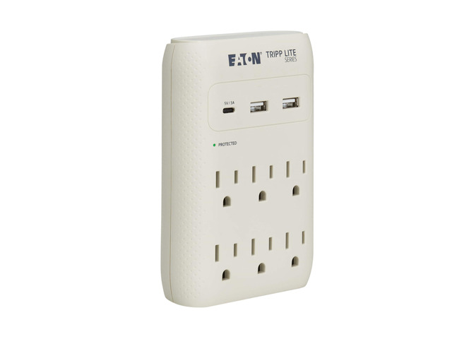 Eaton SK60C Wall Surge Protector Power Strip & USB Wall Charger, 6-Outlet Extender, 1 USB-C + 2 USB Ports, 1080 Joules, Multi-Plug Outlet Splitter,...