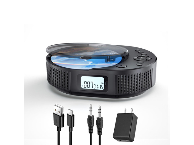 Portable CD Player, Bluetooth CD Player with Speakers, CD Players for Home, Boombox CD Player for Car, Supports FM Radio/AUX/USB/Remote...