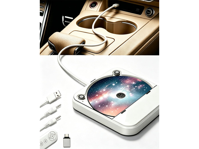 Portable CD Player for Car, Plug and Play with USB/AUX Port External CD Player Compatible with Car Stereo, Laptop, TV, Computer and Android 4.4...