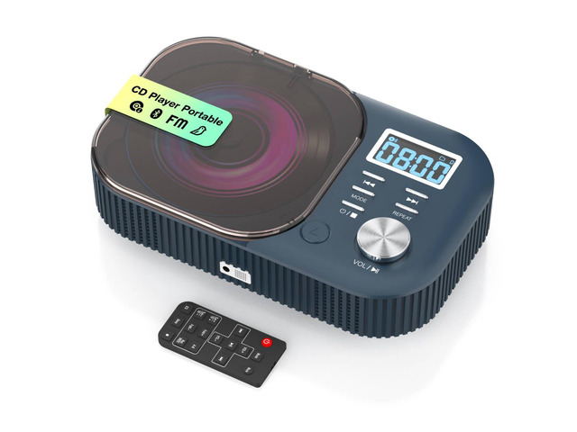 CD Player Portable, White Noise Portable CD Player with Bluetooth Dual Stereo Speakers FM Radio/USB/AUX,Remote Control,4000mAh Rechargeable CD...