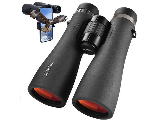 12x50 HD Binoculars for Adults, High Powered with Upgraded Phone Adapter, Clear Low Light Vision, IPX7 Waterproof & Lightweight for Bird Watching,...