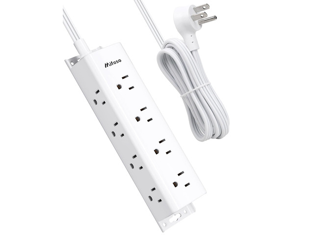Surge Protector Power Strip, 12 Widely Spaced Multi Outlets on 3 Sides 15FT Extension Cord with Multiple Outlets, Flat Plug, Wall Mount, Overload...