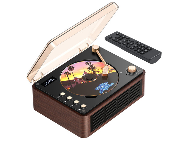 CD Player with Speaker, Retro Portable CD Players for Home with Bluetooth, Hi-Fi Bass Boost, 3600mAh Battery, LCD Screen, Top-Loading Design,...