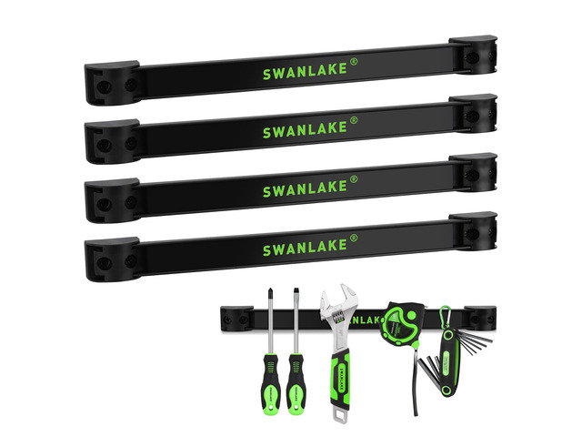 4-Piece 12' Magnetic Tool Holder Storage Organizer, Wall Mount Rack Garage Organization, Magnetic Strip for Garage Organization