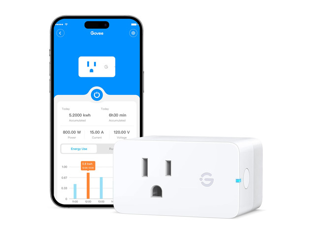 Smart Plug with Energy Monitoring, WiFi Bluetooth Outlet, 1 Pack 15A Smart Outlets Work with Alexa and Google Assistant, Timer & Group Controller,...
