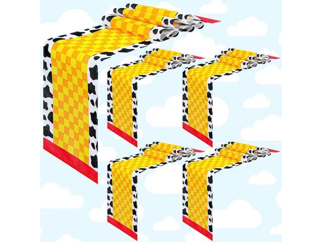 2 Pcs Cartoon Table Runner Cartoon Birthday Party Supplies 1.08 x 6 ft Linen Table Cover Supplies for Birthday Party Decorations (Classic)