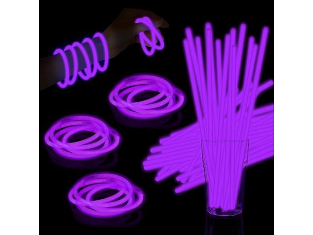 60 Pack 8 Purple Glow Sticks Bulk with 60 Connectors Neon Glow In The Dark Party favors Supplies for Holiday Birthday Party Decoration (Purple)