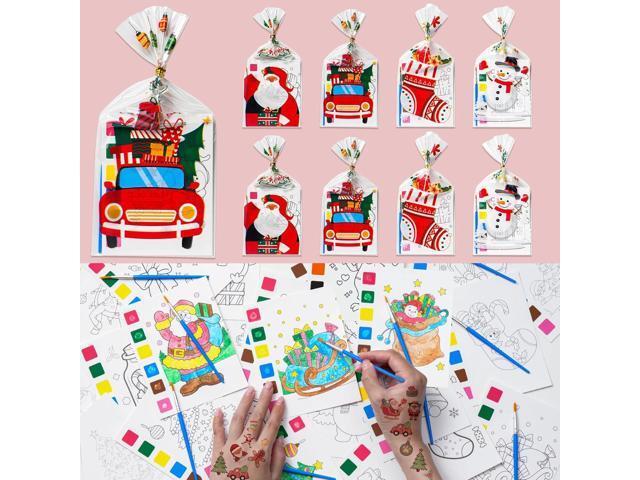 Christmas Party Favors for Kids, 120Pcs Water Coloring Books & 320Pcs Temporary Tattoos Bulk for Goodie Bags Stocking Stuffers Classroom Prizes.