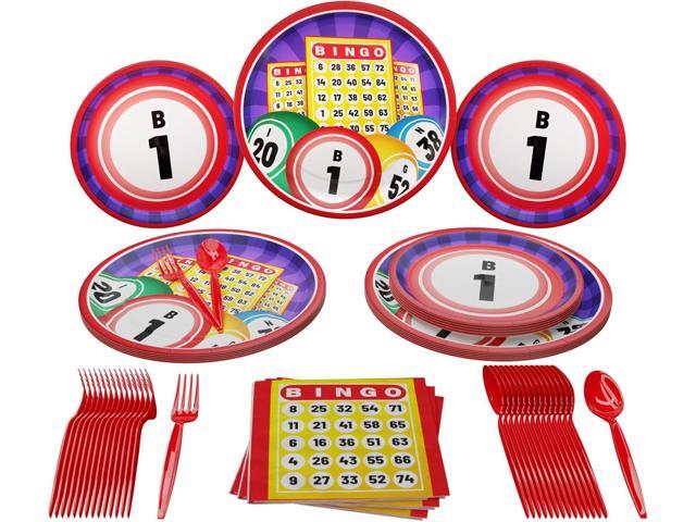 Bingo Party Supplies Packs (116 Pieces for 16 Guests) - Bingo Theme Party Decorations, Game Night Party Decorations, Las Vegas Theme Party, Party.