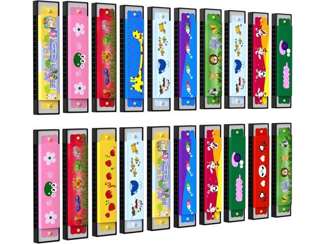 20 Pcs Harmonica for Kids Birthday Party Favor Musical Instrument, Return Gift Cartoon Double Row Harmonica Bulk Toy for Kids Party Favors Goodie.