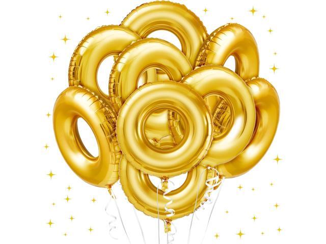 6 Pack 28' Gold Ring Birthday Party Balloon Cartoon Characters Themed Party Decor Foil Large Balloons for Birthday Cartoon Carnival Theme Decorations