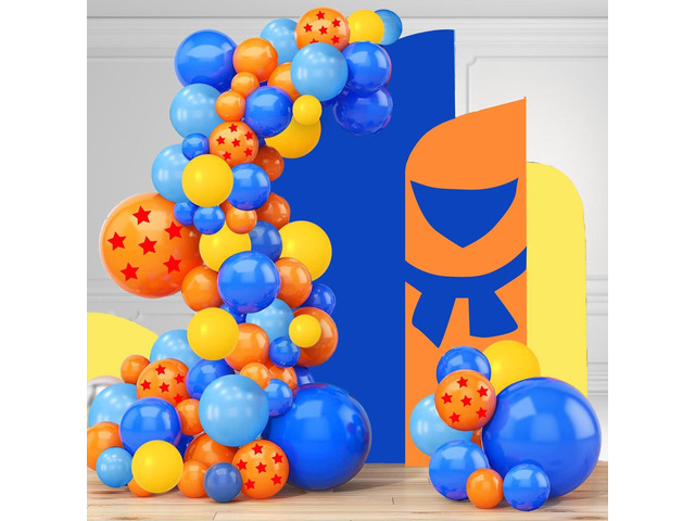 Dragon Balloons Dragon Z Party Supplies - 139 Pcs 7 Stars Balls Birthday Balloon Garland Arch Kit, Dragon Z Ball Latex Balloon Arch For Video Game...