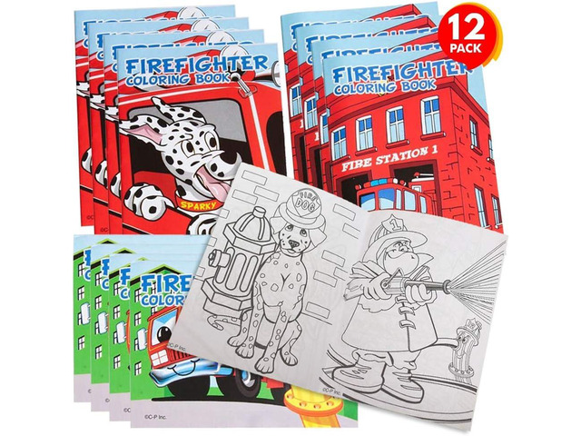 ArtCreativity Firefighter Coloring Books - Pack of 12-8 Paged Assorted Mini Color Booklets, Fun Fireman Goodie Bag Fillers, Birthday Party Favors...