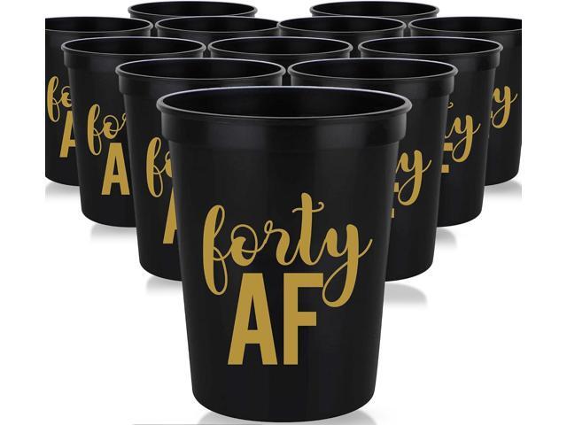 Cheers to 40 Years Old Birthday Decoration Cups, 12-Pack, 16 oz Each - Forty AF - 40th Birthday Cups, Party Favors For Women and Men, Perfect Party.
