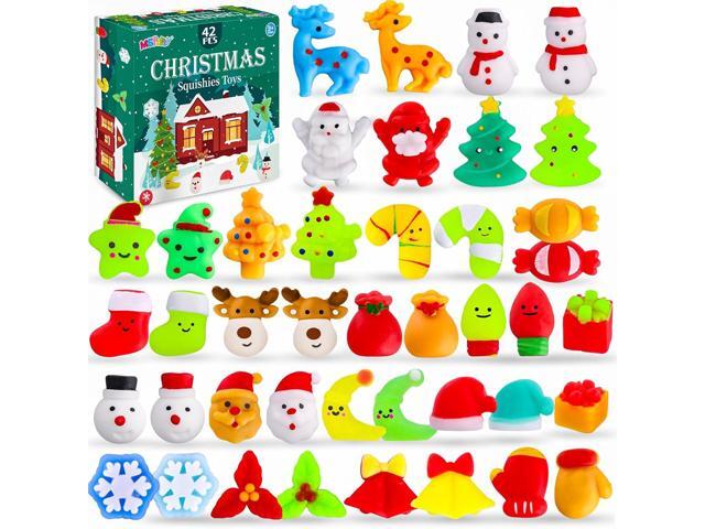 Christmas Goodie Bag Stuffers 42 Pcs Christmas Squishies Toys for Kids Bulk Mochi Squishies Fidget Stress Relief Toy Stocking Stuffers Christmas.