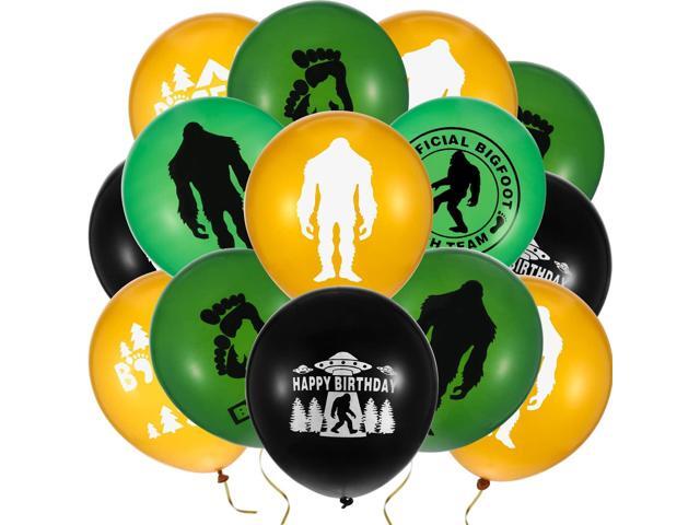 Gejoy 60 Pieces Bigfoot Birthday Balloons Party Favors 12 Inch Believe Official Latex Balloons for Camping Sports Birthday Party Supply Decoration