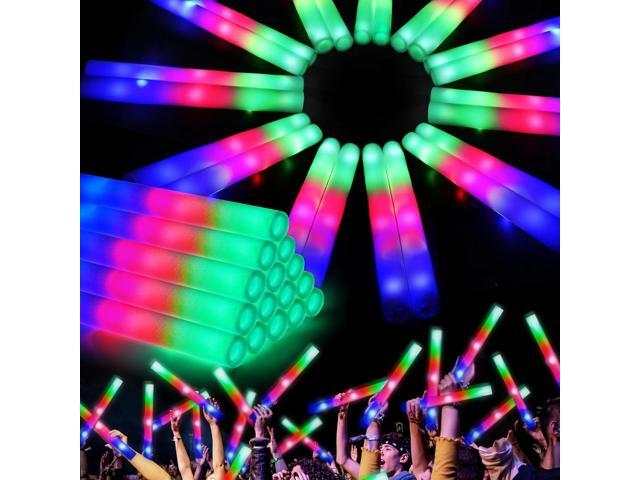 SHQDD 210 PCS Foam Glow Sticks with 3 Modes Colorful Flashing, Glow in Dark Party Supplies, Bulk for Wedding, Raves, Concert, Halloween, 4th of July