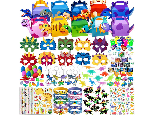 DMIGHT Dinosaur Party Favors, Dinosaur Birthday Party Supplies, Dinosaur Goodie Bags for Kids Birthday, Dino Gifts Bags Fillers Stuffers, Dinosaur...