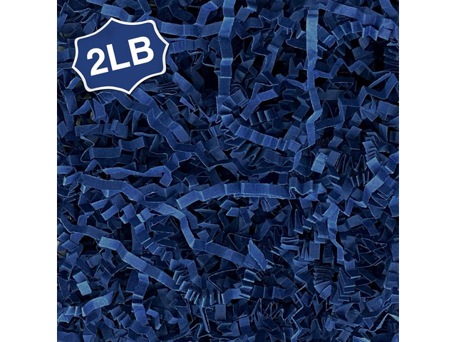 2LB Crinkle Cut Paper Shred Filler for Bag Gift Box Basket Confetti Paper Shreded Stuffing Decoration for Father's Day(Dark Blue)