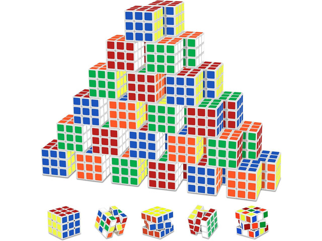 Mini Cube 48 Pack Magic Cube, Puzzle Party Favors for Kids Party Puzzle Game Toys Classroom Rewards & School Prize for Students, Stress Relief Toys...