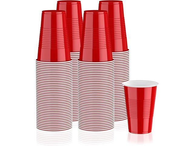 Lilymicky 240 Pack 16 oz Disposable Plastic Cups, Red Party Plastic Cups for Parties, Picnics and BBQ