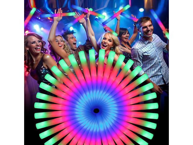 wellent 112 PCS Foam Glow Sticks, Foam Light Up Sticks Party Supplies with 3 Mode Colorful Flashing, Glow Sticks Bulk Party Pack, Led Foam Sticks.