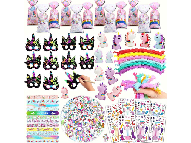 CIRDOTSH Unicorn Party Favors - Kids' Birthday Supplies, Goodie Bags Decorations, Fillers & Toys - Pink