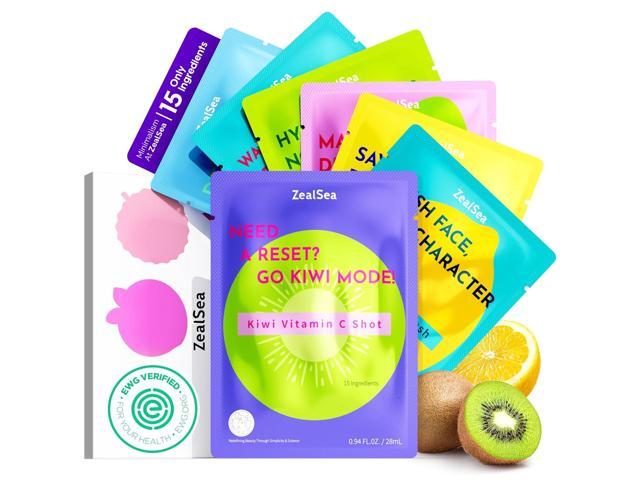 ZealSea Clean Beauty Face Masks Skincare, Minimalism 15 Ingredients Sheet Mask, Deep Hydration Facial Mask for Bouncy & Glowing, Sleepover Spa...