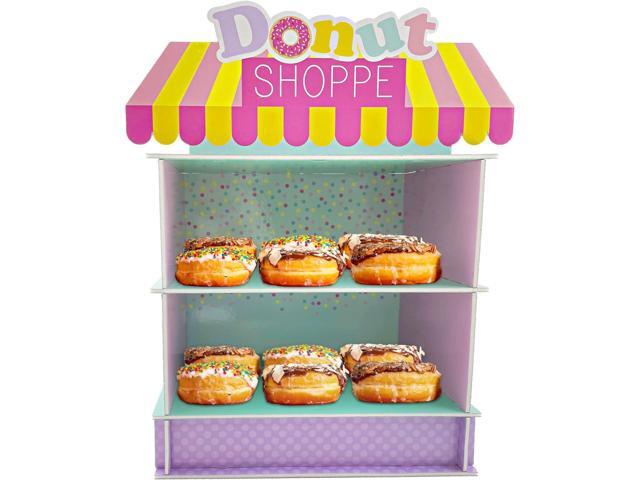 2 Tier Donut Stand for Donut Birthday Party Supplies & Decorations, Cupcake Stand Dessert Table Centerpiece Decor by 4E's Novelty