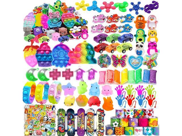128 Pcs Party Favors for Kids 4-8-12, Fidget Toys, Pinata Stuffers, Treasure Chest Box Toys for Classroom, Goodie Bag Stuffers, Carnival Prize Box...