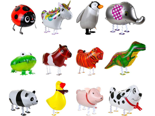 KESOTE 12PCS Walking Cute Animal Balloons for Animal Theme Party, Birthday Party Supplies