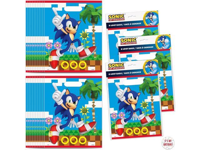 Unique Sonic Party Bags 24 ct Sonic Goodie Bags for Sonic Party Favors Sonic Birthday Party Decorations Includes Sticker for Birthday Child