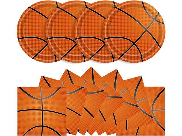 40 Pcs Basketball Plates and Napkins Party Supplies, Basketball Birthday Party Decorations Disposable Paper Plates and Napkins Tableware Set for.