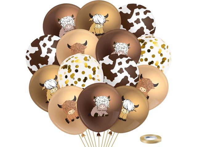 K1tpde Highland Cow Balloons Decorations - 50PCS Cute Brown Cow Latex Balloon Set for Kids Baby Shower Western Cowboy Party Decor for Farmhouse...