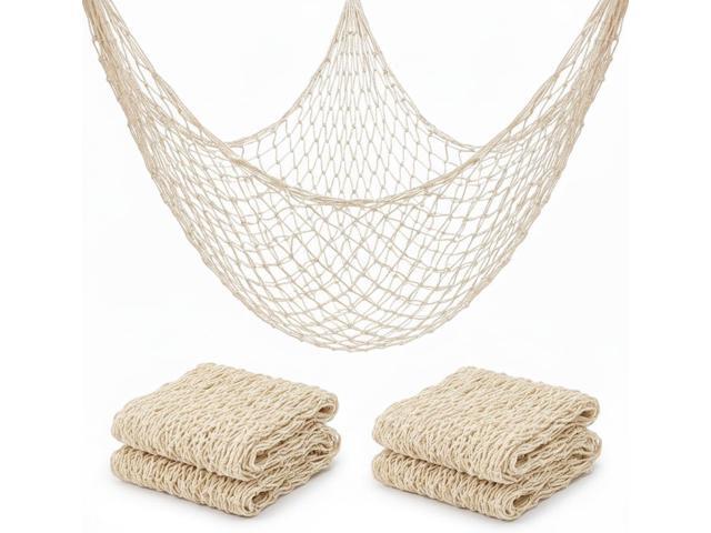 Sukh Fish Net Decorations for Party - 2PCS 39.37 * 78.74 in Fishing Net Decoration Netting for Wall Photo Hanging Nautical Fishnet Table Runner.