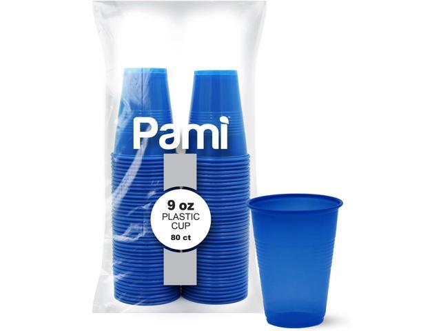 PAMI Colorful 9oz Plastic Party Cups [Pack of 80]- Disposable Drinking Glasses Bulk- BPA-Free Colored Cups For Water, Iced Tea, Jello, Cocktails,.