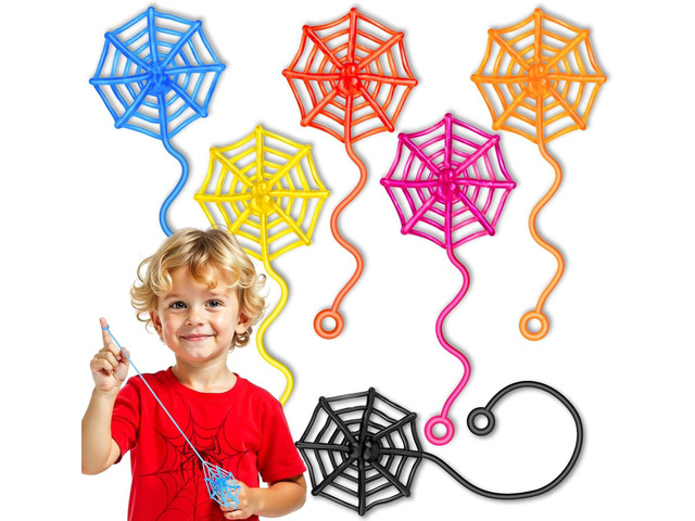 30 Pcs Sticky Spider Web Sticky Hands for Kids Bulk Halloween Party Favors Decorations,Spider Webs for Classroom Prizes,End of The Year Gifts...