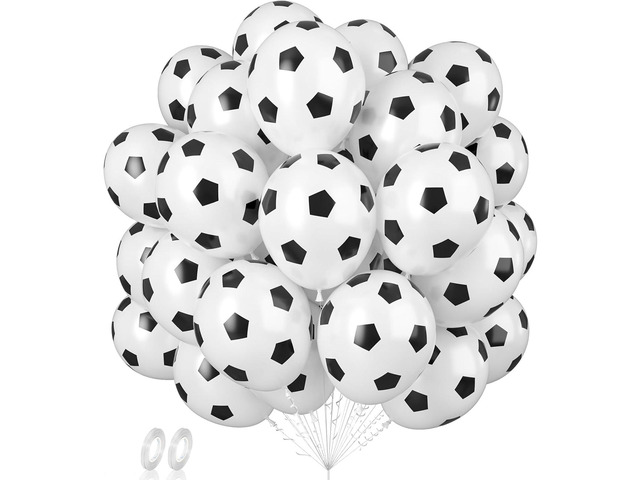Biapian 60 Pcs Football Balloons, Football Balloon for Boys, 12 Inch Soccer Latex Balloons Pattern Helium for Kids Boys Birthday Sports Themed...