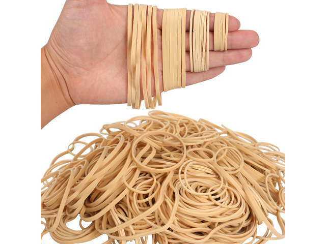 HAIDIBAO-Rubber Bands Assorted Sizes Beige Elastic Bands for Office supplies 0.5lbs size10,size#16,size 33,Size(4-4/5' x 1/8') rubber band
