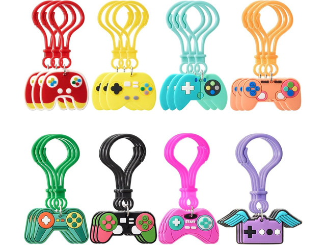 Jadive 24 Pcs Video Game Party Favors Game Controller Keychains Gamer Birthday Party Supplies Pendant Ornament for Kid Boy Girl Gift Souvenir...