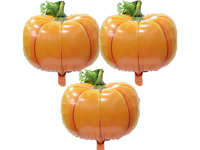 Pumpkin Balloons for Fall Harvest Thanksgiving-Themed Party Supplies Decorations - Birthday Party Set - 3pcs