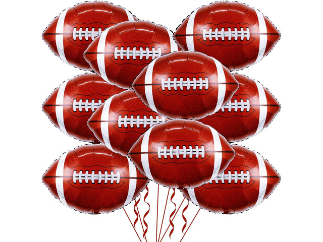 LHOAVWE 18 Inch Football Balloons 10 Pack Rugby Football Balloons for Tailgate Touch Down Game Day Rugby Sports Theme Supplies Birthday Party...