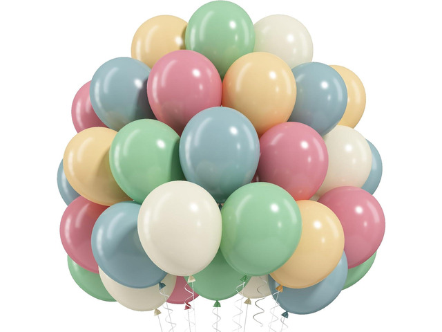 Pink Blue Green Balloons, Pastel Balloon Blush Pink Sage Green Dusty Blue Ivory White Nude Balloons Boho Rainbow Goose Balloon for Flower...