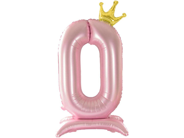 42 Inch Pink Number Balloons 0-9 with Crown, Helium Aluminum Foil Big Number Balloons for Birthday, Wedding Anniversary Party, Large Number Balloon...
