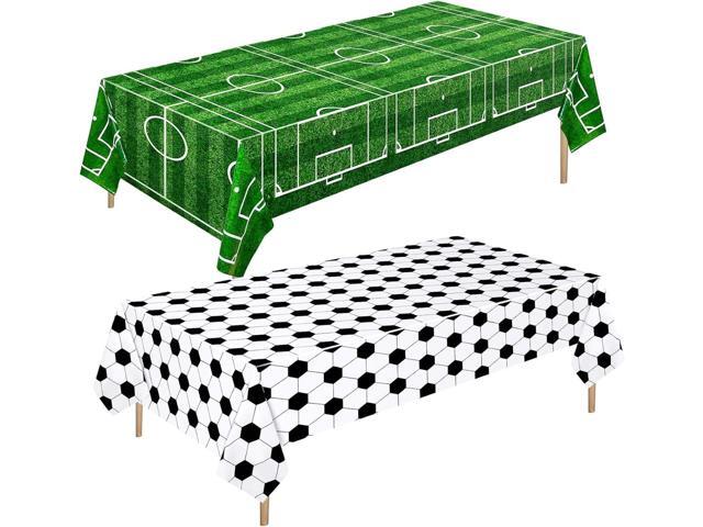 Mixweer 2 Pcs Soccer Tablecloths Soccer Birthday Party Decorations 54 x 108 Inch Sports Plastic Table Cover for Sports Ball Theme Outdoor Picnic...
