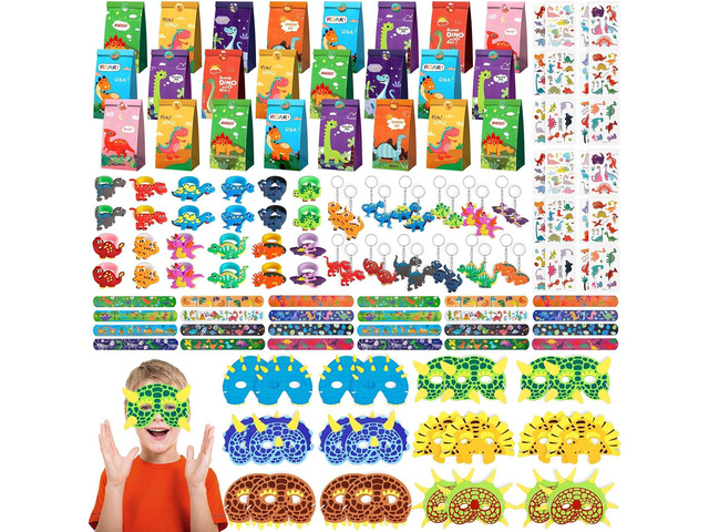 INNOCHEER Dinosaur Party Favors, Dinosaur Birthday Decorations 24 Pack Dinosaur Party Supplies Dinosaur Party Decorations, Dinosaur Goodie Bags for...