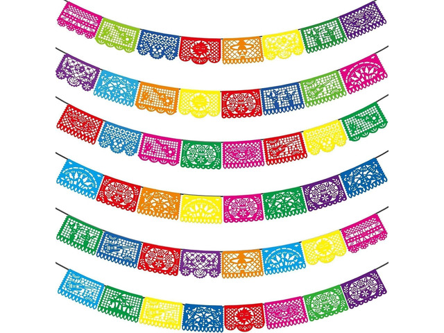 Asoulin 6PCS Mexican Party Banners, Cinco De Mayo Decoration Fiesta Party Decoration, Mexican Themed Party Decor 5 De Mayo Banner Plastic Papel...