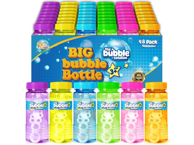 48 Pcs Bubble Bottles with Wand,Bubbles Party Favors for Kids,Summer Toys, Blow Bubbles Solution Novelty Toy, Party Favors, Birthday Party...